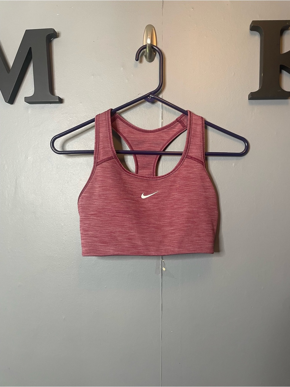 Nike Women's Pink Racerback Stash It Sports Bra size medium